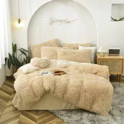 6pc Luxury Designs Velvet plush Fluffy Duvet set