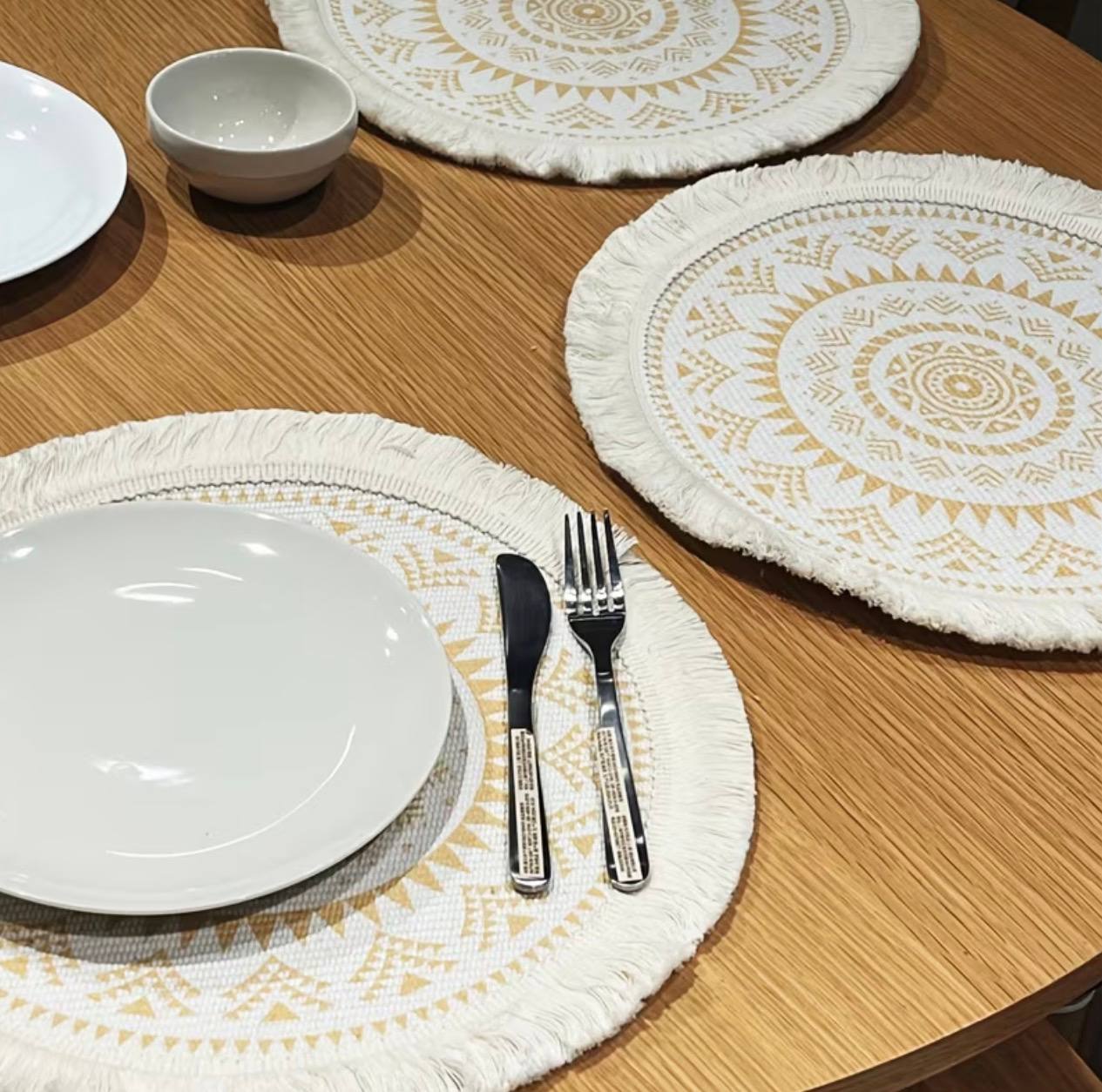 Boho Style Jute Table Place Mats 6pcs