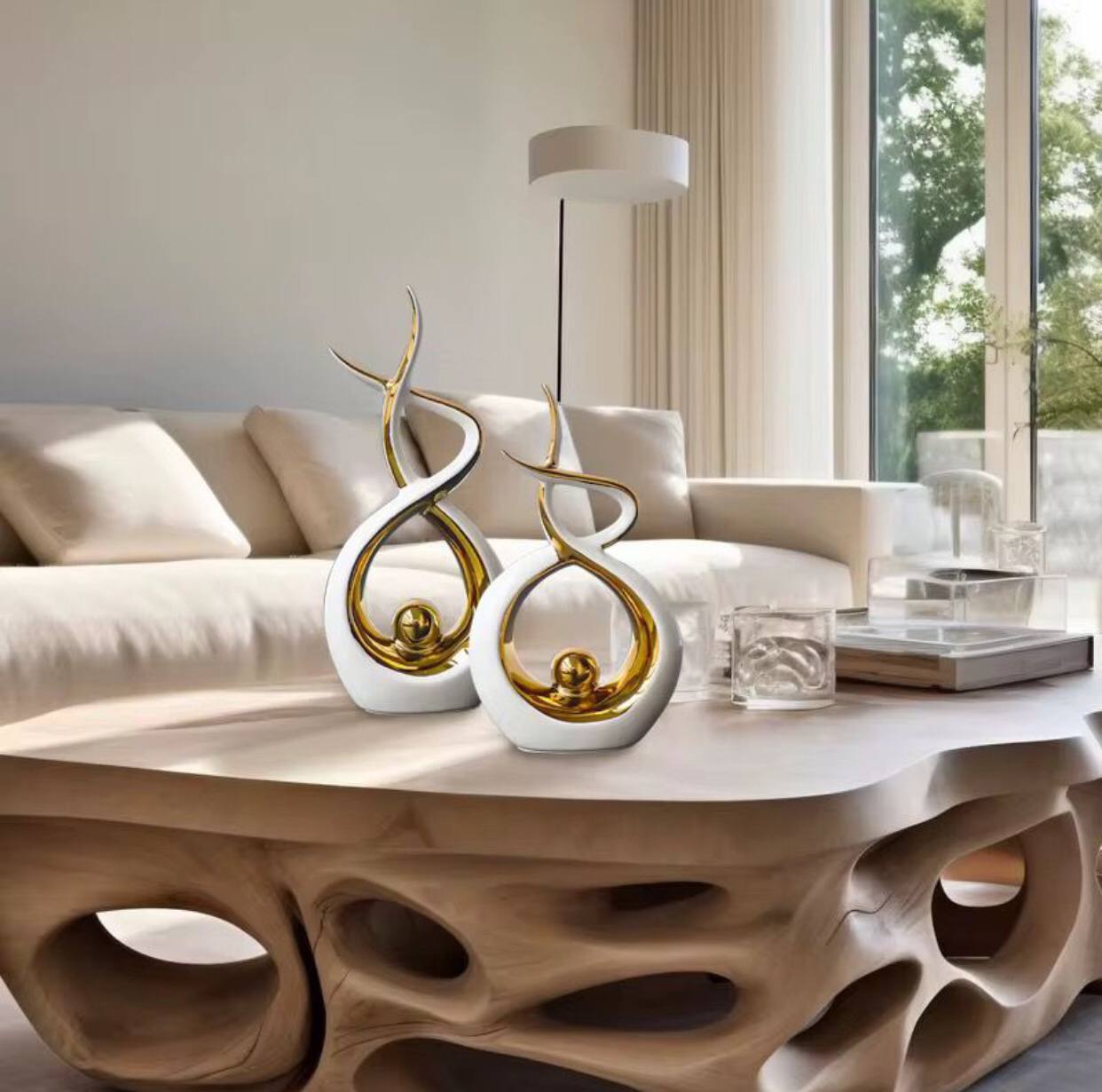 Home decor modern ornaments abstract art ceramic statue 
A set of 2