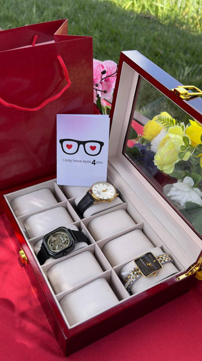 VALENTINES  GIFT SET
WOODEN WATCH ORGANIZER (10 slots)