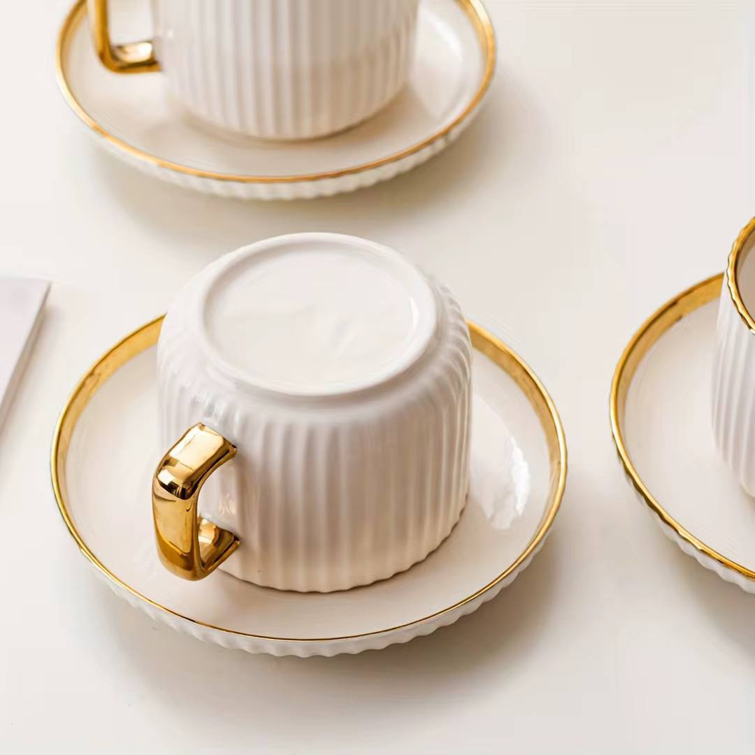 European Style Gold edge 12pcs Ceramic Coffee/Tea  Cups