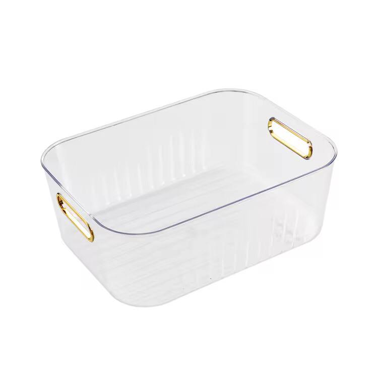 Light luxury desktop transparent storage boxes
