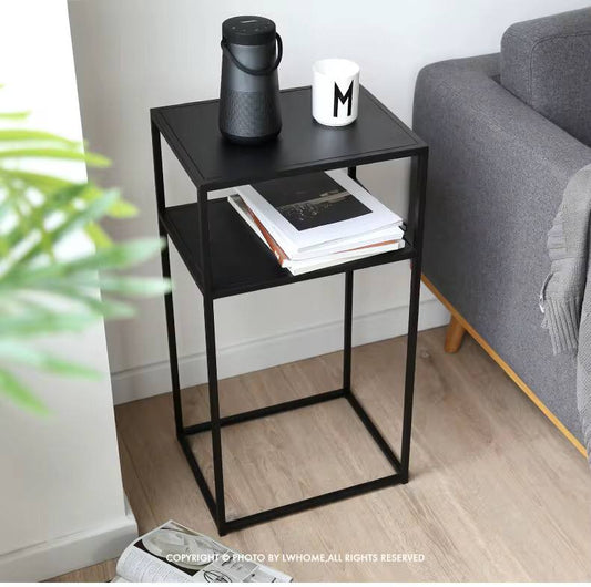 Metal Side Table with Shelf