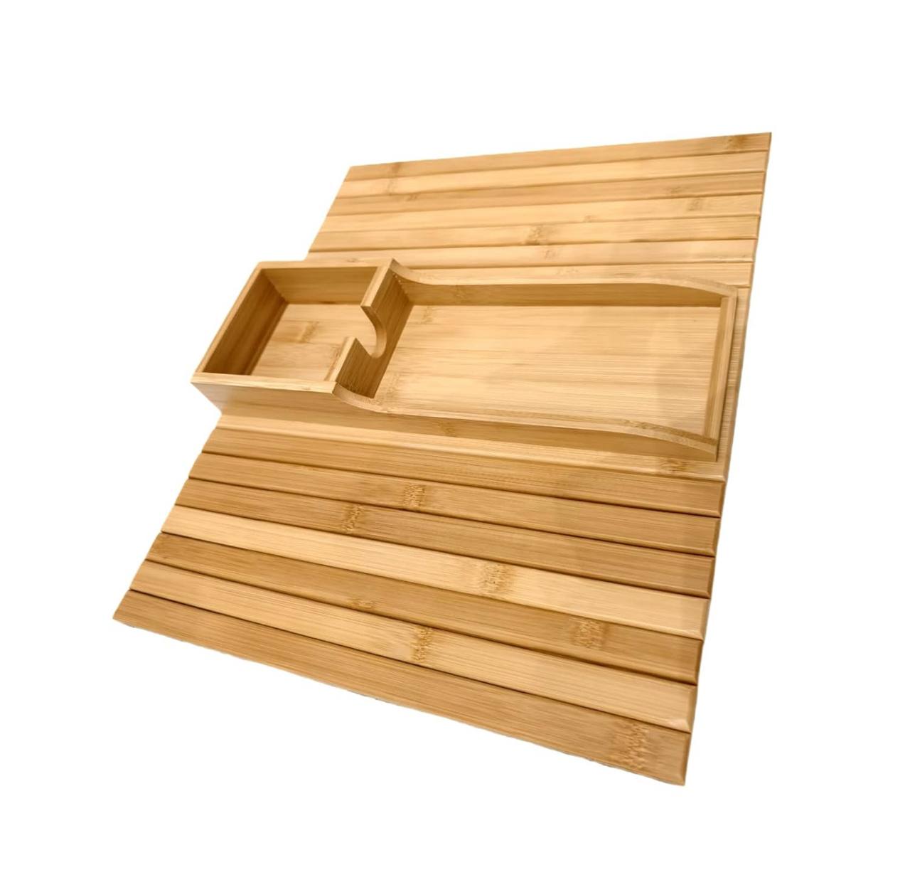 Bamboo sofa arm rest organizer