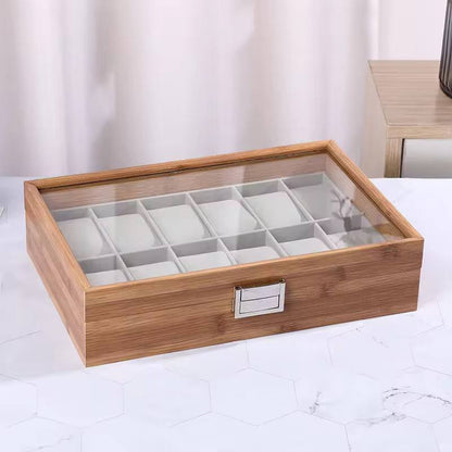 12 slots wooden watch organizer