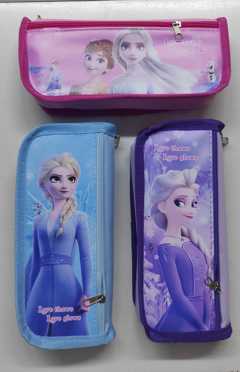 Cartoon themed Frozen Princess Elsa and Iron man Student Pencil pouch Case