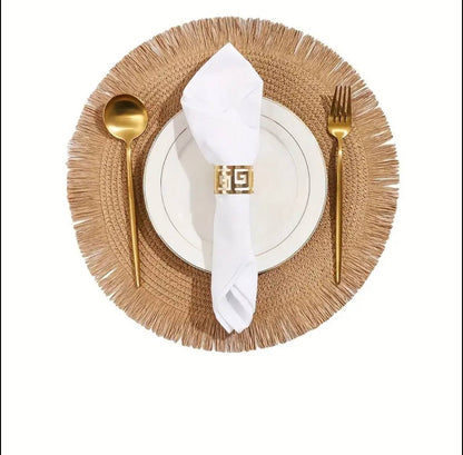 6PCS Round Jute Table Mat