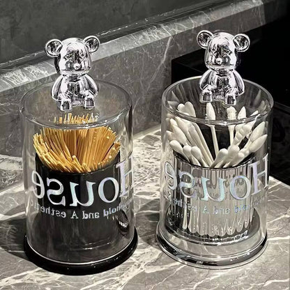 Cute bear Toothpick / cotton swab / Earbud Box