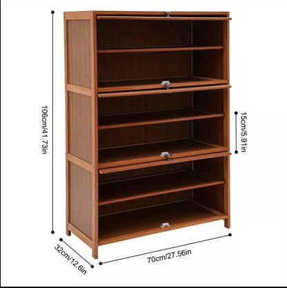 Flip side Bamboo shoe cabinet/storage shelf