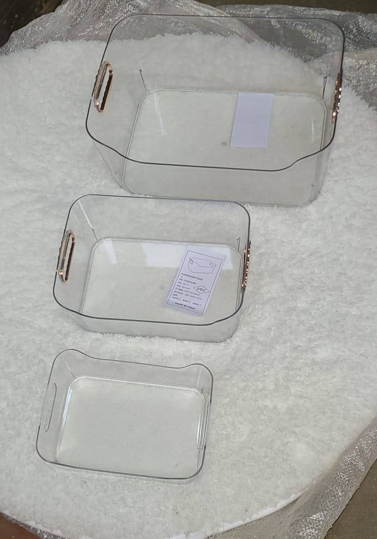 Light luxury desktop transparent storage boxes