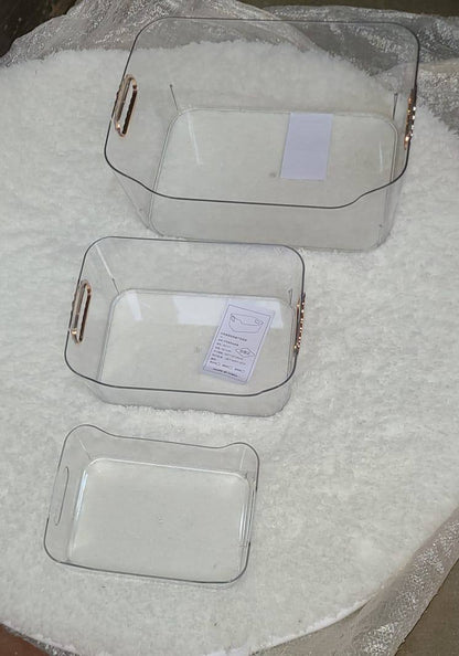 Light luxury desktop transparent storage boxes