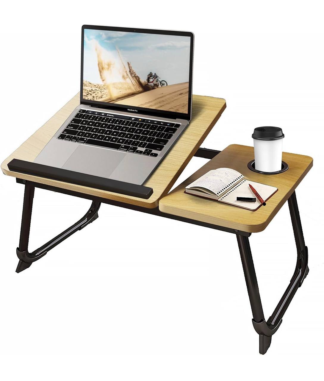 Adjustable Tilting Laptop Folding Table Stand Desk Bed Table with Foldable Legs