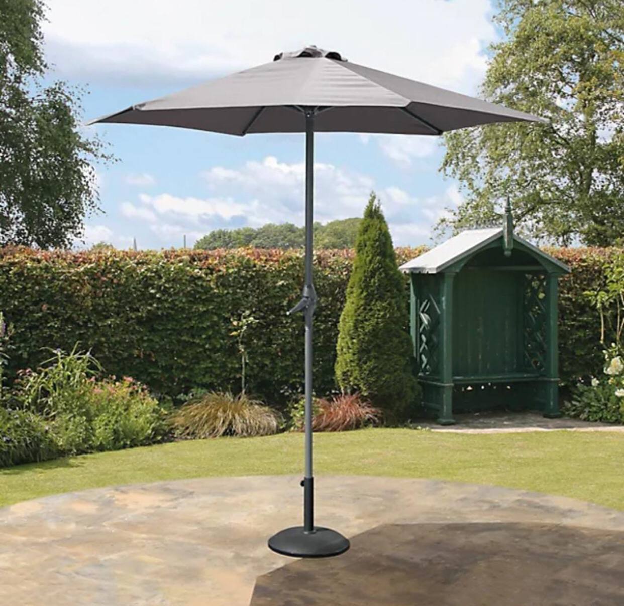 Grey Patio Umbrella Base Stand 
With Base