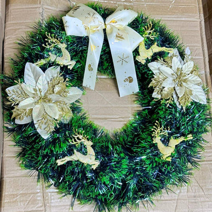 40CM Christmas Wreath for Front Door \ Window with GOLD Decor on it