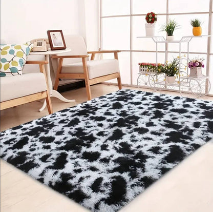Fluffy patched carpet size 5*8