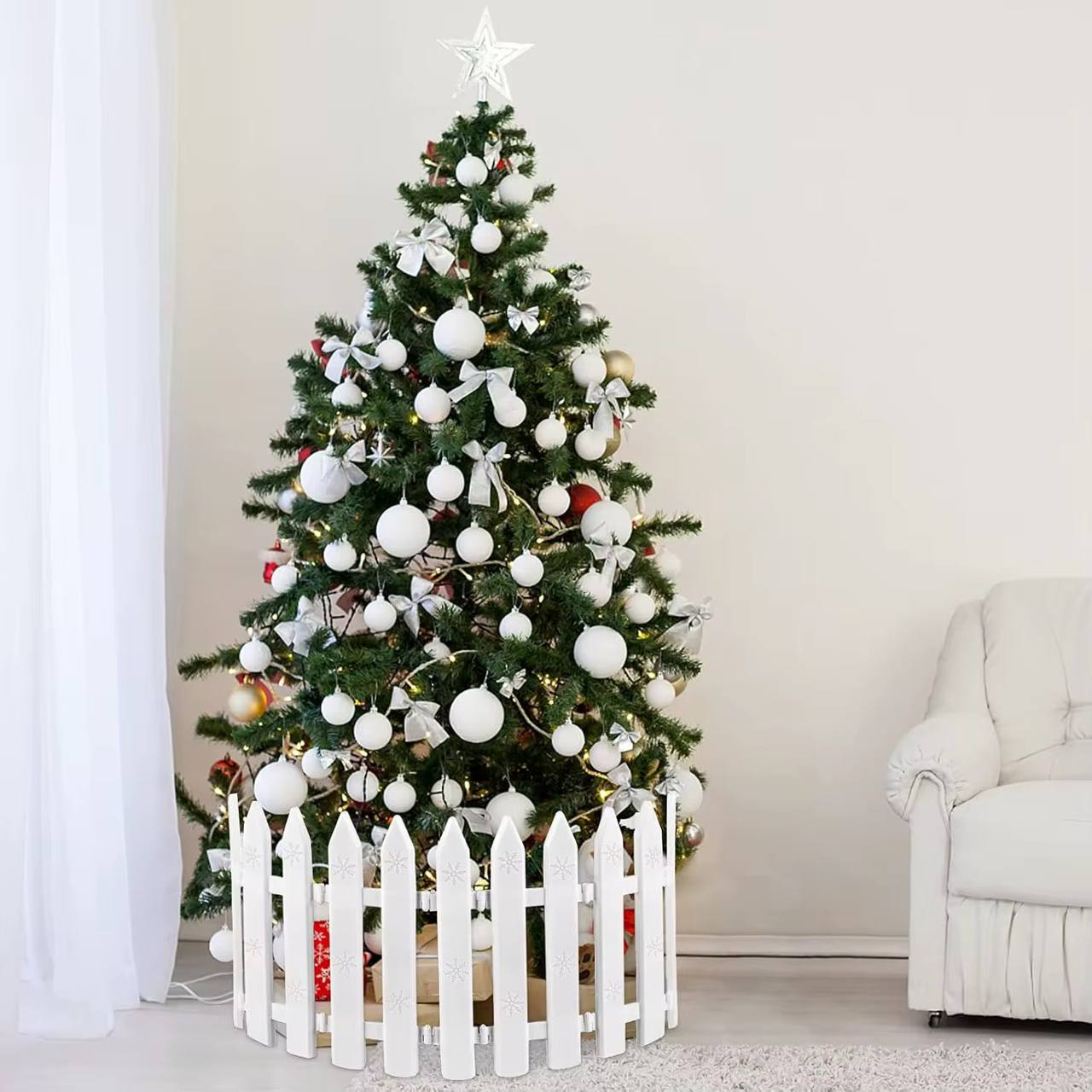 Christmas tree garden fence