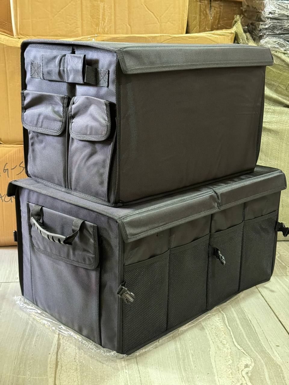 Foldable Premium Car Trunk Boot Organizer With Lid, Partitions & Handles