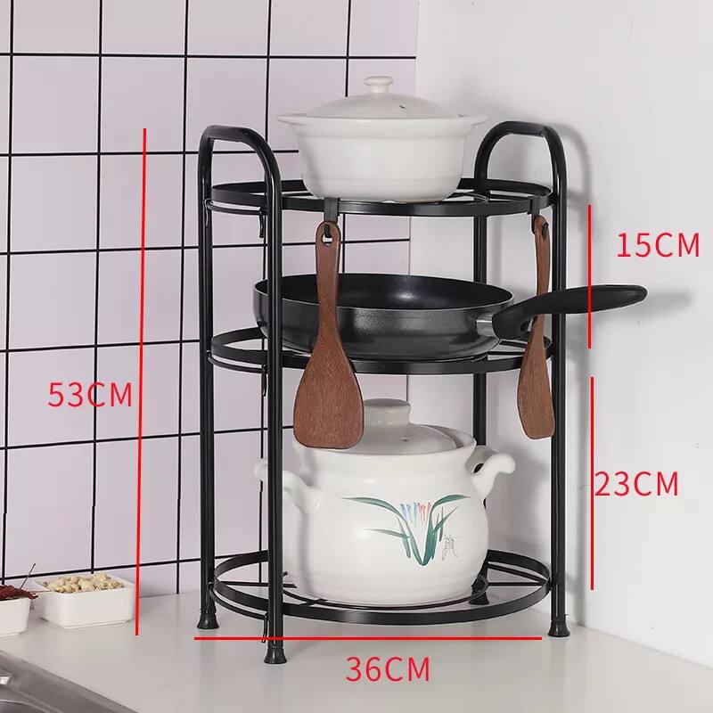 High quality Three layers creative kitchenware organizer  pot rack