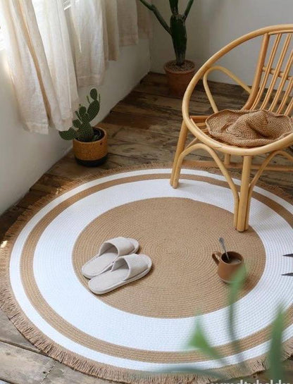 Nordic Aesthetic Modern Customised woven Floor Mat.