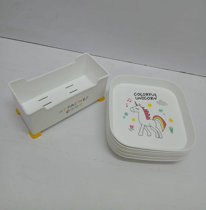 Meal general spit kids snack plates with stand