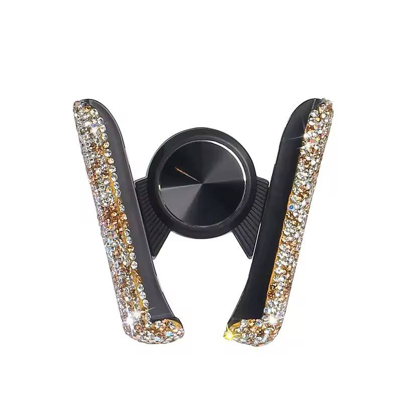 Car Phone Holder Women Diamond Crystal Car Air Vent Mount Clip Mobile Phone Holder Stand