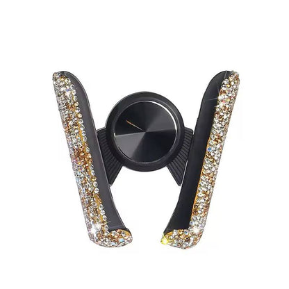 Car Phone Holder Women Diamond Crystal Car Air Vent Mount Clip Mobile Phone Holder Stand