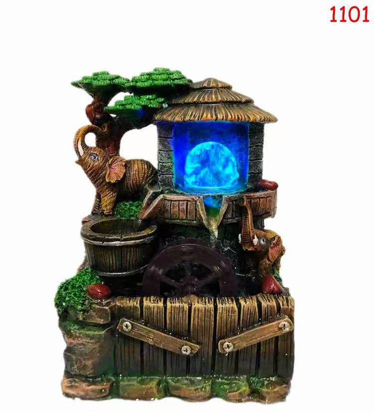 Tabletop Fountain indoor  Rockery of elephant sculpture