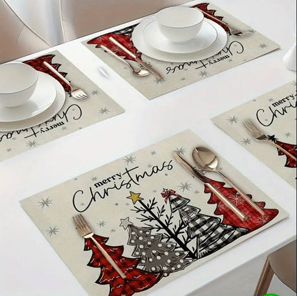 1pc Christmas Placemats For Dining Table Table Mats Kitchen Dining Decoration
