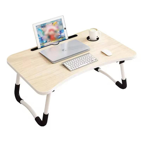 Multi-purpose foldable portable laptop desk study table with tablet slot and drink slot