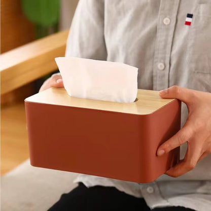 Bamboo lid Napkin Tissue  Holder/ Tissue  Case /Tissue Box for  Home Decoration