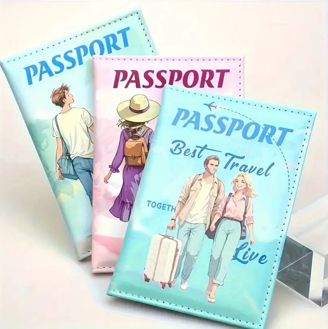 Stylish synthetic leather passport holder wallet
