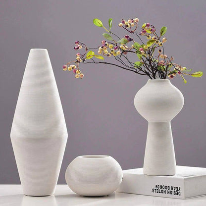 3Pc simple elegant ceramic vases 3pc set