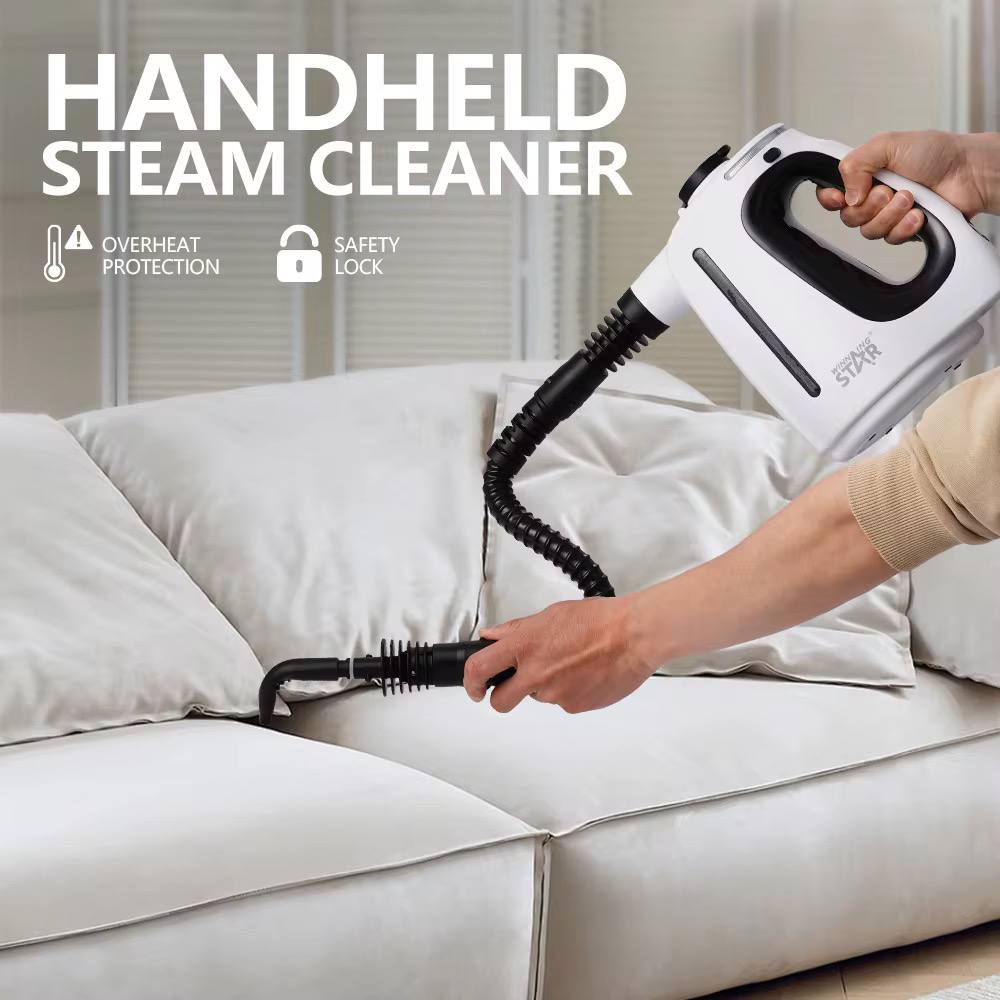 1350W Handheld Steam Cleaner with 15-Piece Accessories (Including Mop) and 18.6 fl oz Tank, 3 Bar Dirt-Free Steamer for Floors, Cars, Upholstery, and Multi-Surface Home Cleaning