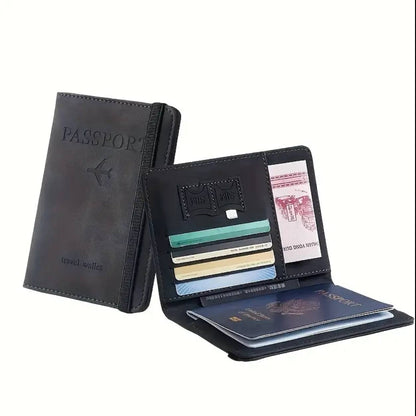 Leather passport holder wallet