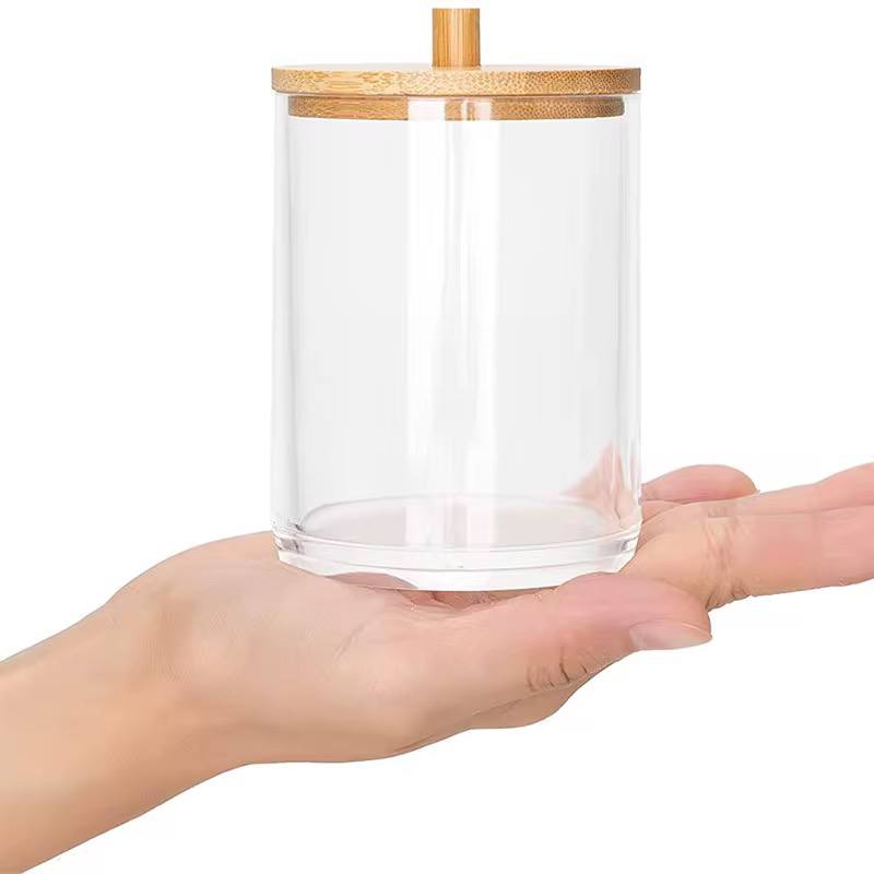 Acrylic Qtip storage jar/ cotton buds / earbuds jars
