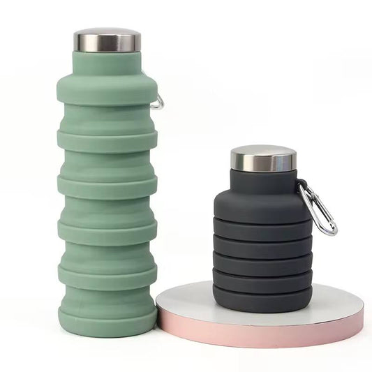Foldable silicon water bottles