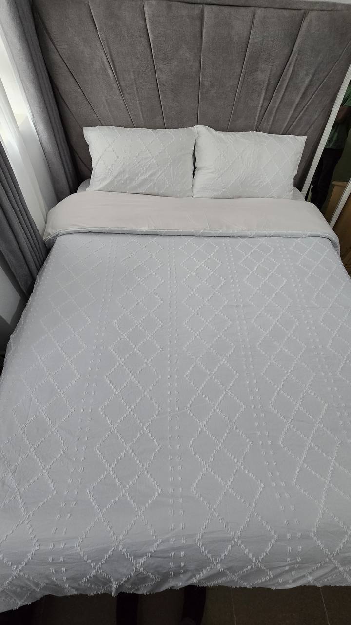 3pc Tufted  Wave Duvet cover setl