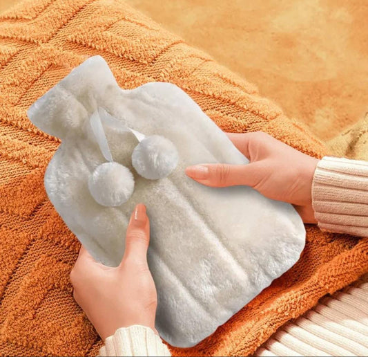 Cute rabbit shape fleece hot water bottle