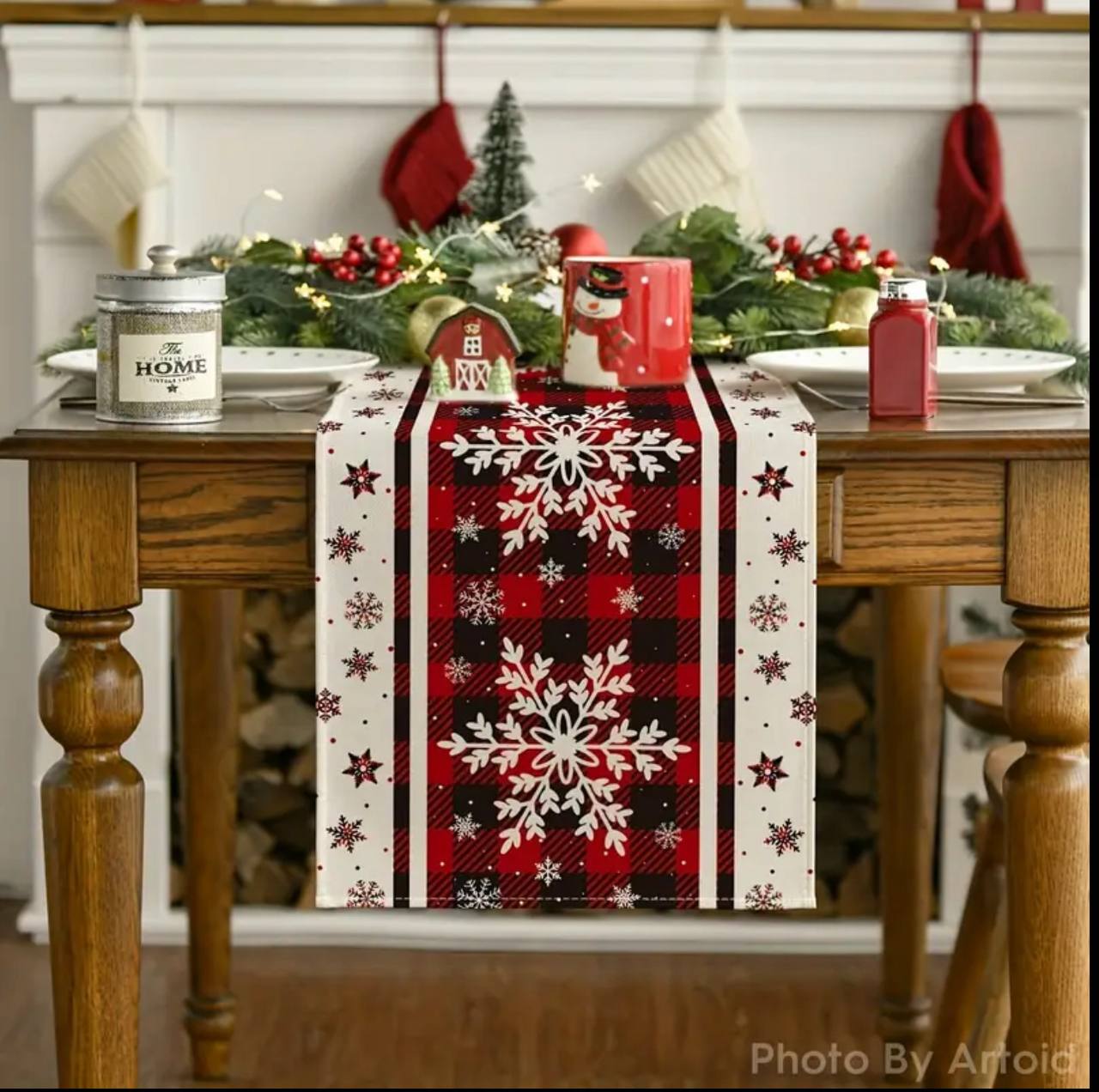 Christmas Table Runner Snowman Gnome Table Cloths Linen Table Runners