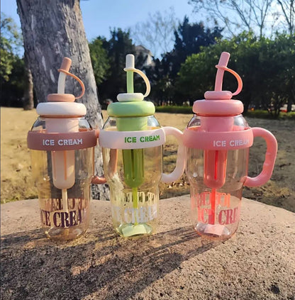 1200ml Cute Water Bottle with Straw.