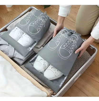 Drawstring Non woven Travel shoe Bags 3 pcs