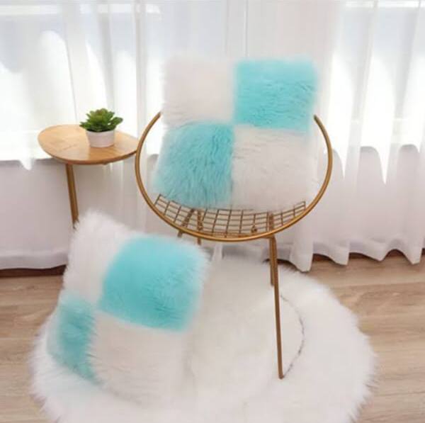 Faux fur throw pillow cases.