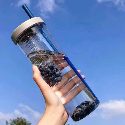 Cute Water Bottle With Foldable Straw