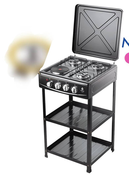 Nunix Cooker 3 Gas +1 Electric Plate standing Cooker Plus Shelves