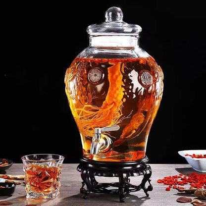 Glass Beverage Dispenser With Faucet