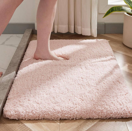 Bathroom absorbent fluffy mat