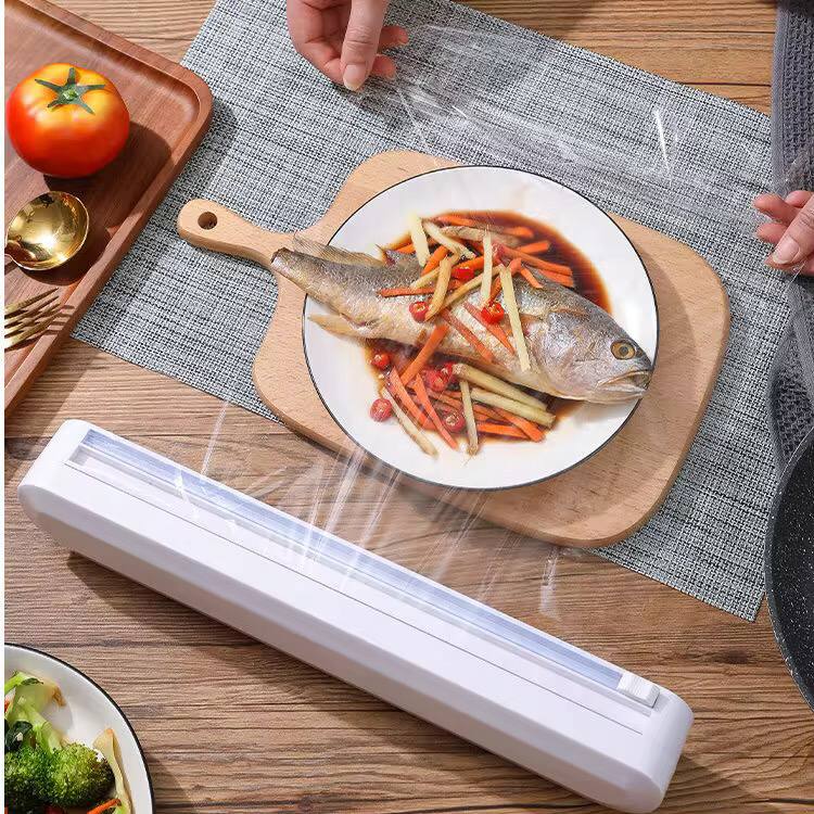 Plastic wrap cutter / cling film dispenser
