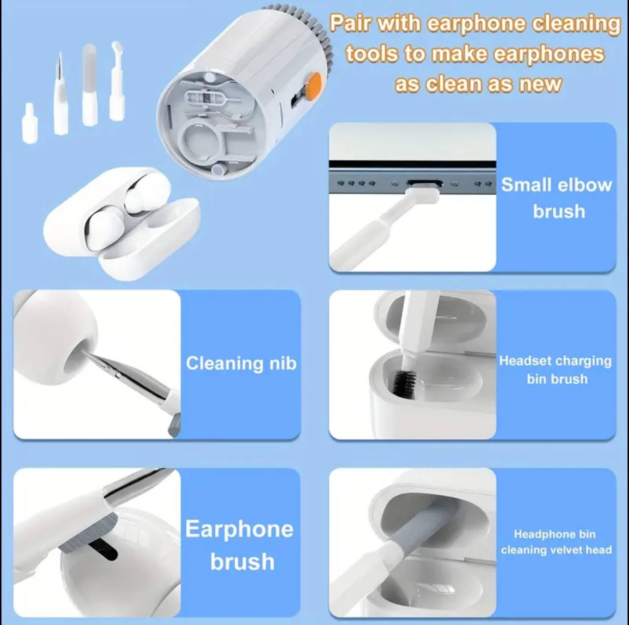 20 in 1 Gadget cleaning brushes set