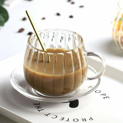 Stripped Pumpkin shape borosilicate cups
