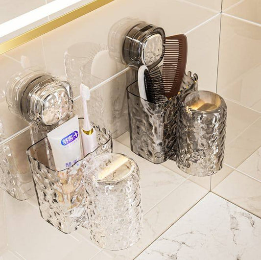 Toothbrush Suction Cup Wall Mounted Electric Toothbrush Holder, No Punching Storage Rack, Hook Storage Rack